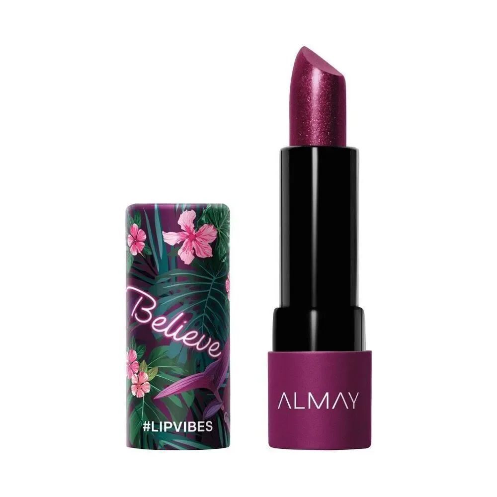 Almay Lip Vibes Cream Lipstick in Believe 280 Deep Berry Purple
